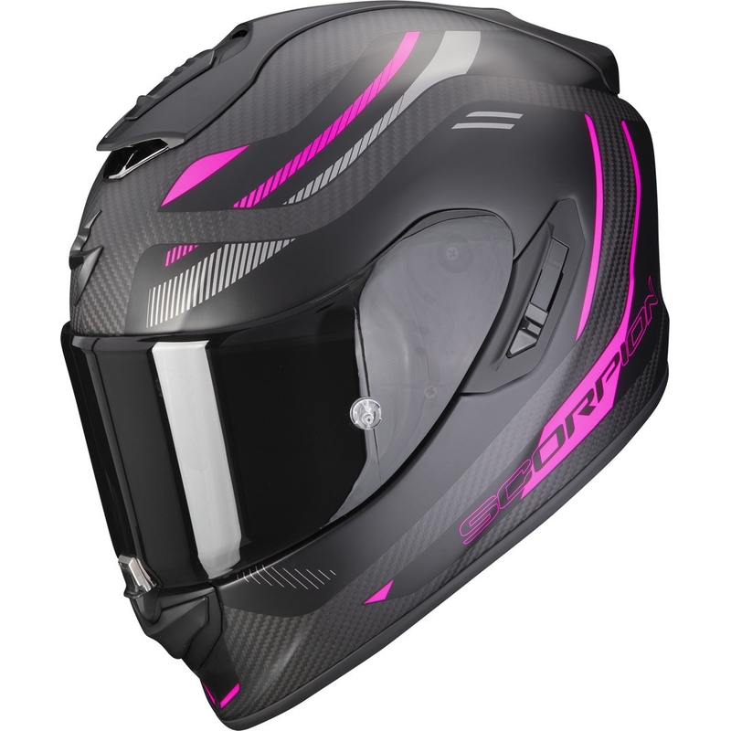 Ακέραιο κράνος μοτοσικλέτας Scorpion EXO-1400 EVO Carbon Air Kydra μαύρο-ροζ