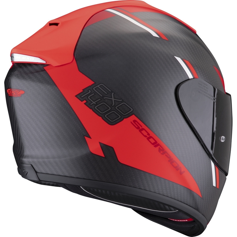 Ενσωματωμένο κράνος Scorpion EXO-1400 EVO Carbon Air Kendal μαύρο-κόκκινο