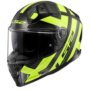 LS2 FF811 Vector II C Strong μαύρο-κίτρινο-φλούο ενσωματωμένο κράνος μοτοσικλέτας