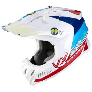Κράνος Motocross Scorpion VX-22 Air Ares λευκό-μπλε-κόκκινο