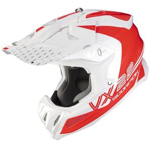 Κράνος Motocross Scorpion VX-22 Air Ares λευκό-κόκκινο