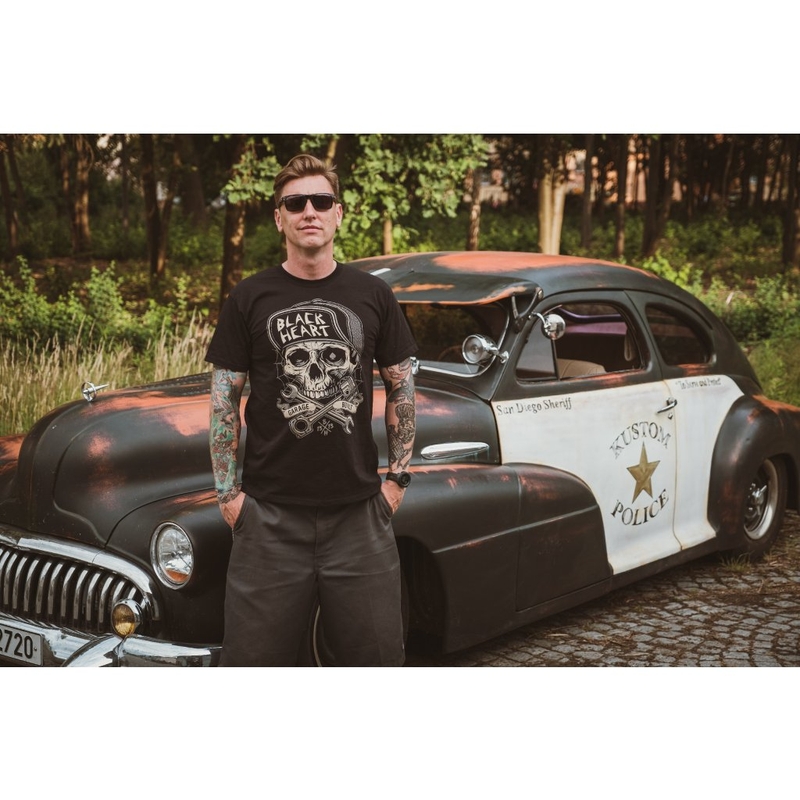 Ανδρικό T-shirt Black Heart Garage Built