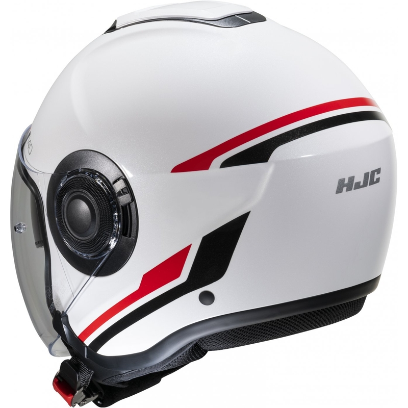Otevřená přilba na motorku HJC i40 Paddy MC1 černo-červeno-bílá