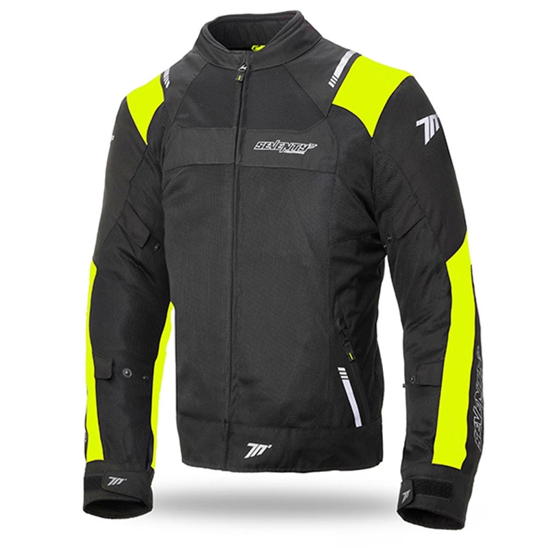 Bunda na motorku SEVENTY DEGREES SD-JR52 černo-fluo žlutá výprodej