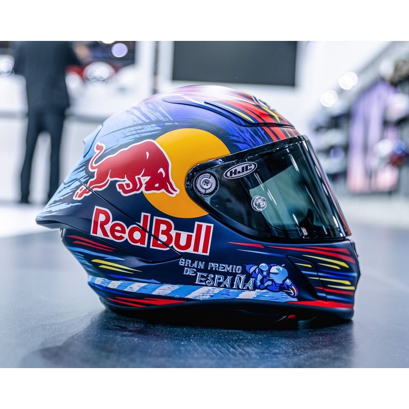 Ενσωματωμένο κράνος μοτοσικλέτας HJC RPHA 1 Redbull Jerez GP MC21SF κόκκινο-κίτρινο-μπλε