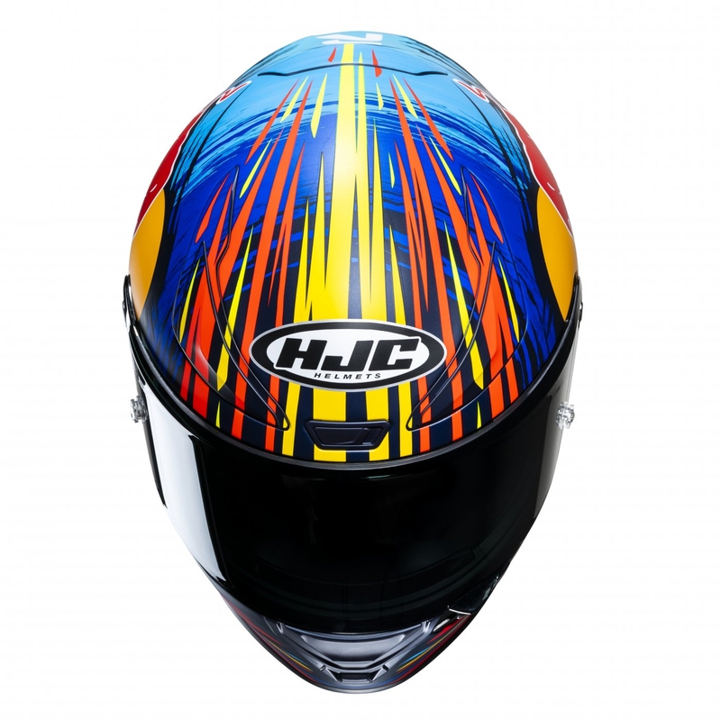 Ενσωματωμένο κράνος μοτοσικλέτας HJC RPHA 1 Redbull Jerez GP MC21SF κόκκινο-κίτρινο-μπλε