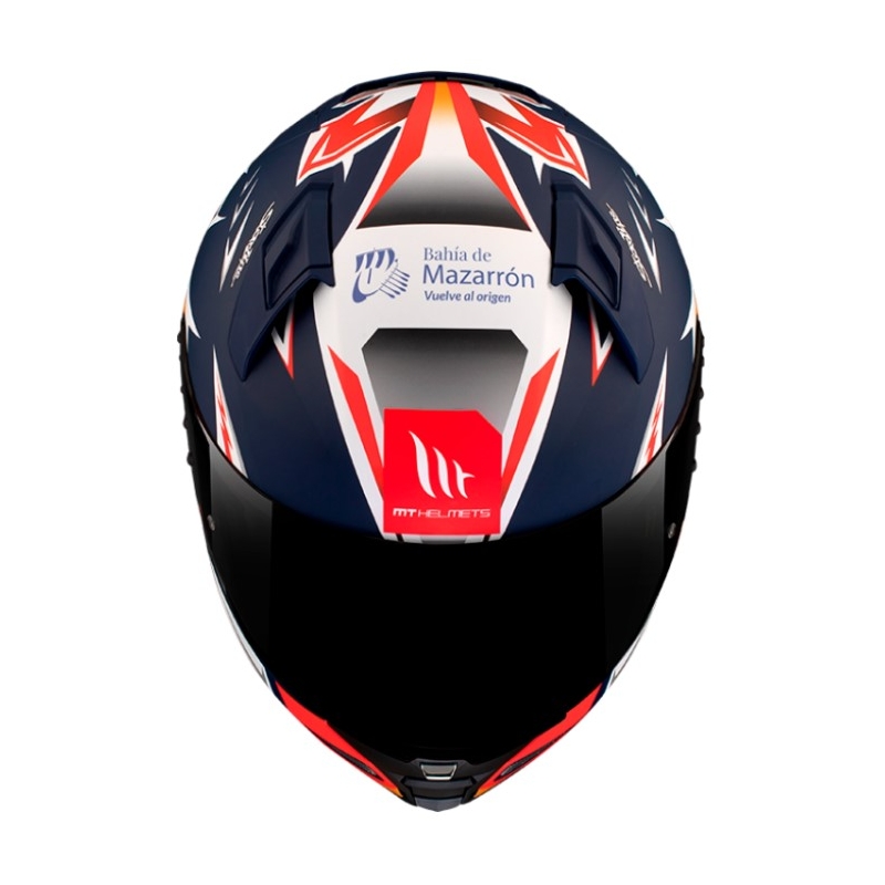 Integrální přilba na motorku MT FF110 Revenge 2 Acosta A37 modro-bílo-oranžová matná