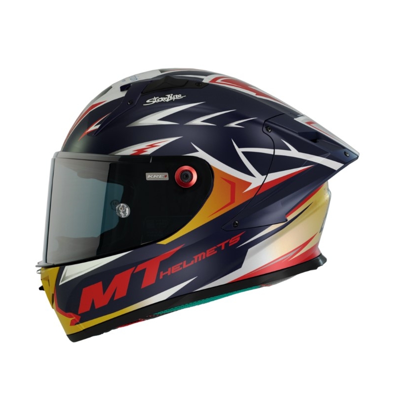 Integrální přilba MT FF103PLUSC KRE+ Carbon Acosta A37 modro-bílo-oranžová