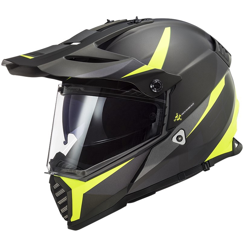 Κράνος Enduro LS2 MX436 Pioneer EVO Router μαύρο-κίτρινο φλούο