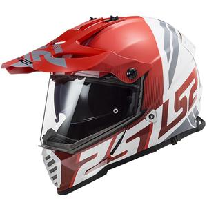 Κράνος Enduro LS2 MX436 Pioneer EVO Evolve λευκό-γκρι-κόκκινο