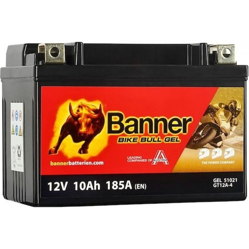 Gelová baterie Banner Bike Bull Gel 12V, YT12A-BS, 10AH, 185A
