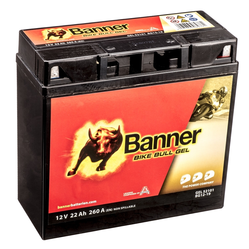 Gelová baterie Banner Bike Bull Gel 12V, 51913, 22AH, 260A