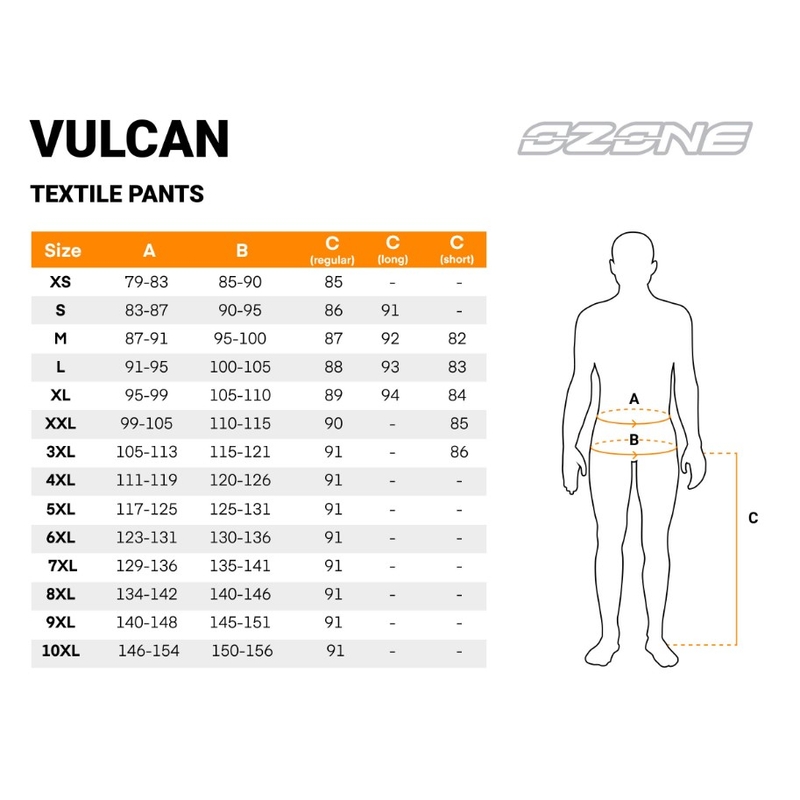 Ozone Vulcan Μαύρο παντελόνι μοτοσικλέτας