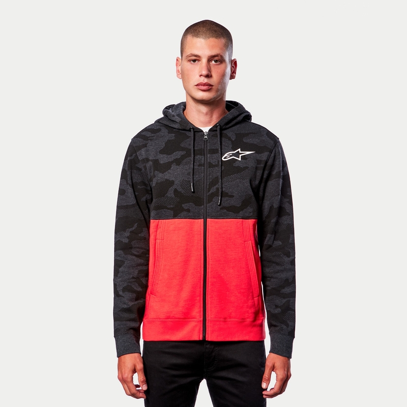Alpinestars Camo Block Hoodie γκρι camo-κόκκινο fluo