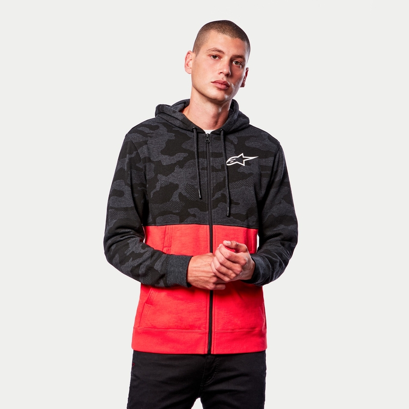 Alpinestars Camo Block Hoodie γκρι camo-κόκκινο fluo