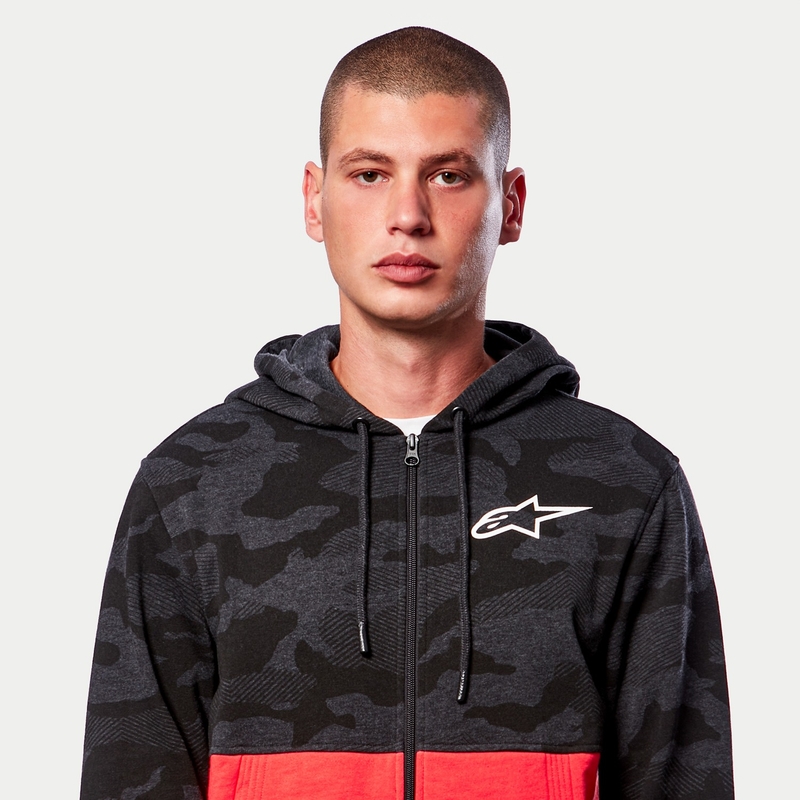 Alpinestars Camo Block Hoodie γκρι camo-κόκκινο fluo