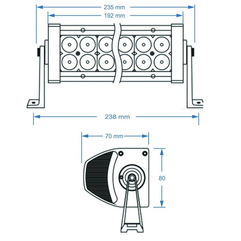 Ράμπα φωτισμού LED SHARK LED LIGHT BAR 7,5", 6D, 36W