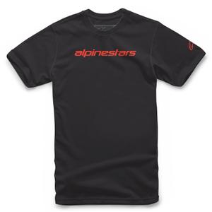 Alpinestars Linear Wordmark Tee μαύρο και κόκκινο φλούο