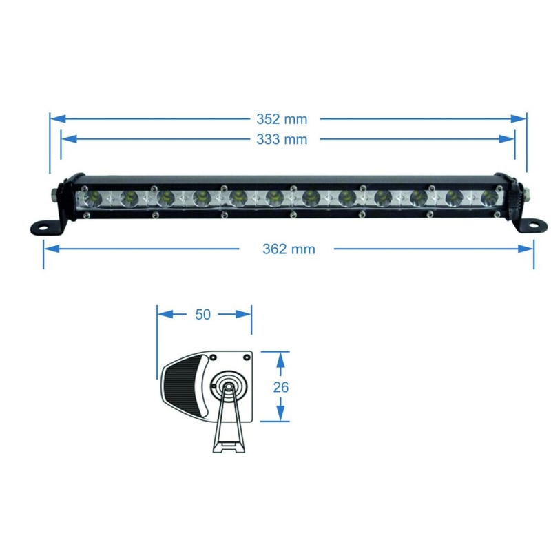 Ράμπα φωτισμού LED SHARK LED LIGHT BAR 13", 36W