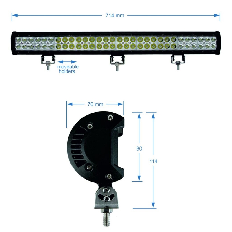 Ράμπα φωτισμού LED SHARK LED EPISTAR 60*3W 10800 LM 10-30V COMBO 28"
