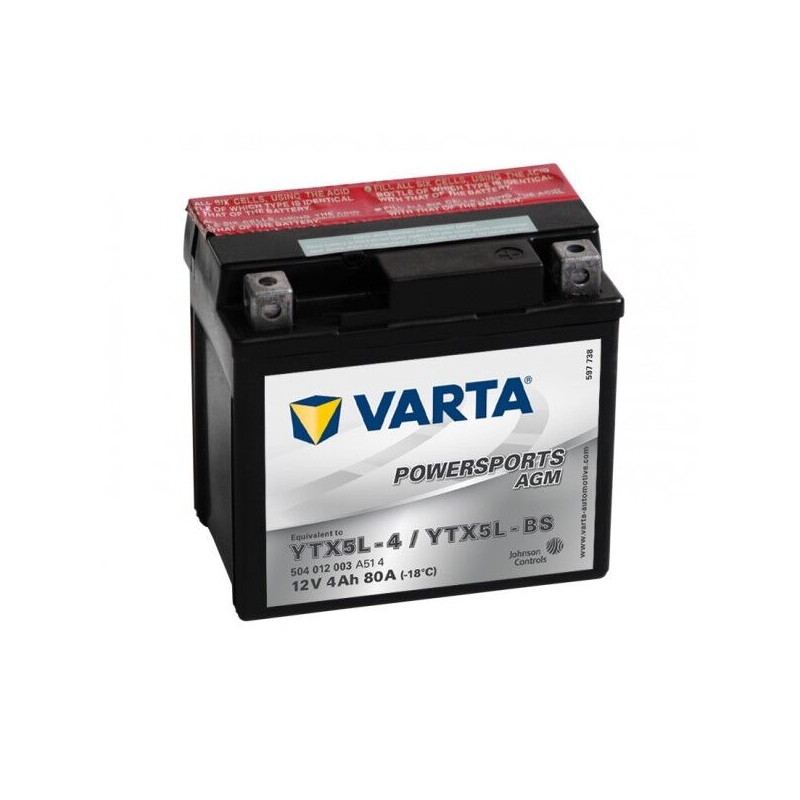 VARTA YTX5L-4/YTX5L-BS 12V/4Ah μπαταρία χωρίς συντήρηση