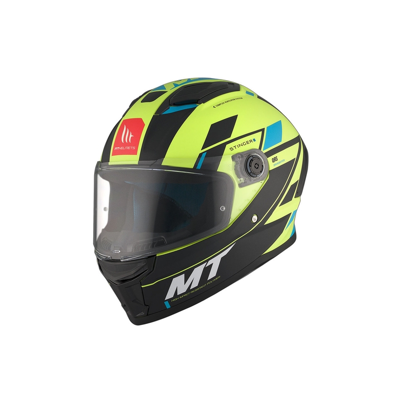 MT Stinger 2 Solid Zivze fluo πράσινο-μαύρο-μπλε ματ ολοκληρωμένο κράνος μοτοσικλέτας