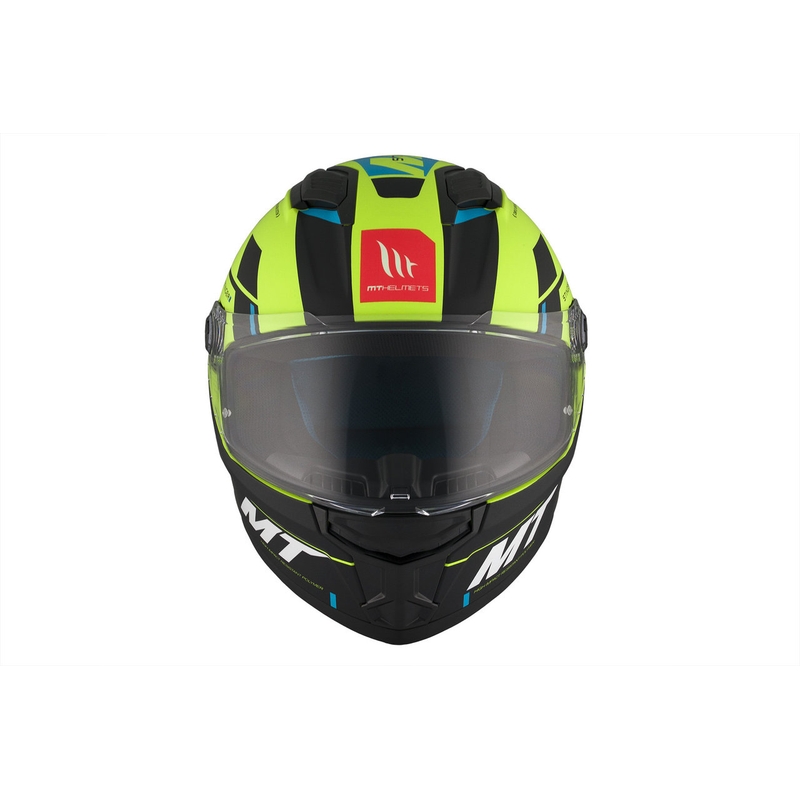 MT Stinger 2 Solid Zivze fluo πράσινο-μαύρο-μπλε ματ ολοκληρωμένο κράνος μοτοσικλέτας