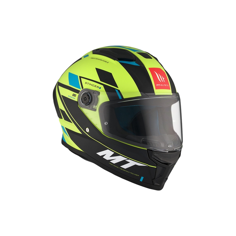 MT Stinger 2 Solid Zivze fluo πράσινο-μαύρο-μπλε ματ ολοκληρωμένο κράνος μοτοσικλέτας