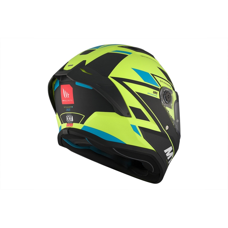 MT Stinger 2 Solid Zivze fluo πράσινο-μαύρο-μπλε ματ ολοκληρωμένο κράνος μοτοσικλέτας