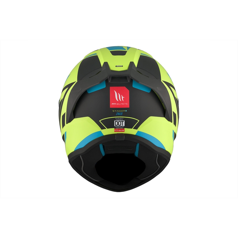 MT Stinger 2 Solid Zivze fluo πράσινο-μαύρο-μπλε ματ ολοκληρωμένο κράνος μοτοσικλέτας