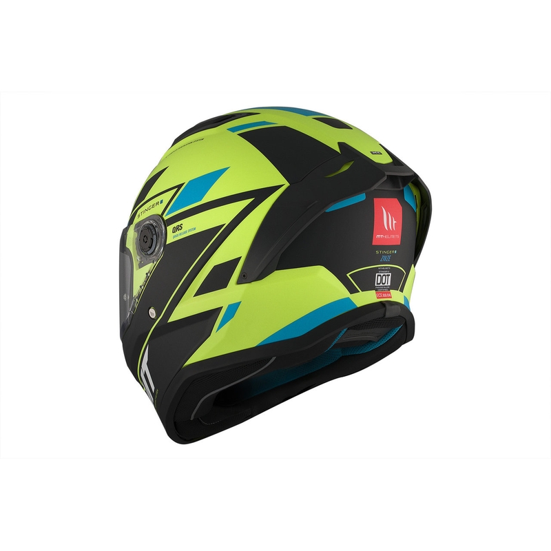 MT Stinger 2 Solid Zivze fluo πράσινο-μαύρο-μπλε ματ ολοκληρωμένο κράνος μοτοσικλέτας