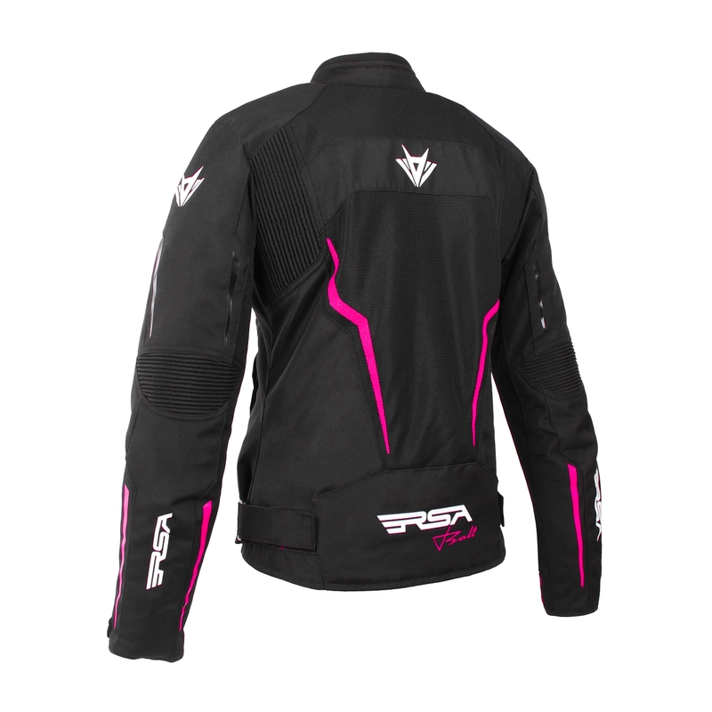 Dámská bunda na motorku RSA Bolt černo-bílo-růžová - II. jakost