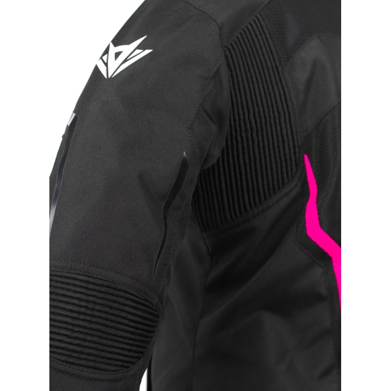 Dámská bunda na motorku RSA Bolt černo-bílo-růžová - II. jakost