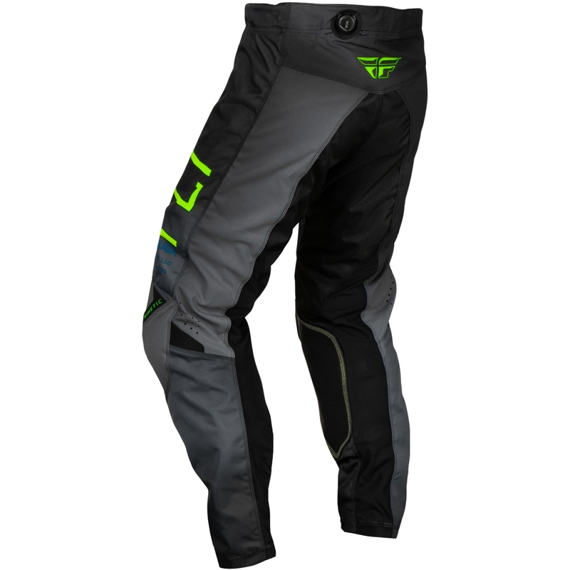 Παιδικό παντελόνι motocross FLY Racing Kinetic Prodigy 2024 μαύρο-φλούο πράσινο-μπλε προσφορά