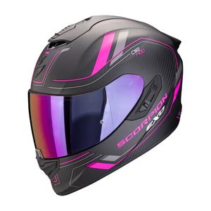 Ακέραιο κράνος μοτοσικλέτας Scorpion EXO-1400 EVO II CARBON AIR MIRAGE ματ μαύρο-ροζ