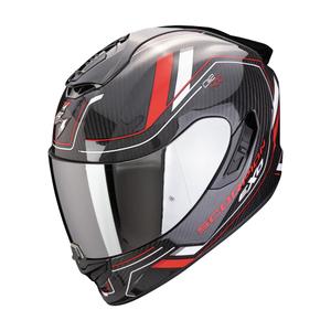 Ακέραιο κράνος μοτοσικλέτας Scorpion EXO-1400 EVO II CARBON AIR MIRAGE μαύρο-κόκκινο-λευκό