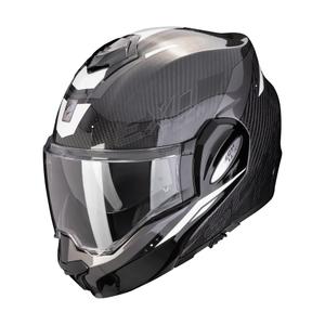 Πτυσσόμενο κράνος μοτοσικλέτας Scorpion EXO-TECH EVO CARBON ROVER μαύρο και λευκό