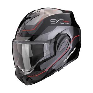 Πτυσσόμενο κράνος μοτοσικλέτας Scorpion EXO-TECH EVO PRO COMMUTA μαύρο-ασημί-κόκκινο