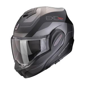Πτυσσόμενο κράνος μοτοσικλέτας Scorpion EXO-TECH EVO PRO COMMUTA ματ μαύρο-ασημί