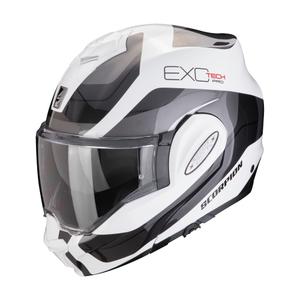 Πτυσσόμενο κράνος μοτοσικλέτας Scorpion EXO-TECH EVO PRO COMMUTA λευκό-ασημί