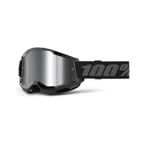 Γυαλιά Motocross 100% STRATA 2 Νέα μαύρα (ασημί plexi)