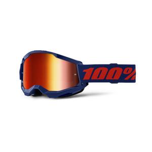 Γυαλιά Motocross 100% STRATA 2 Νέα μπλε (κόκκινο plexi)