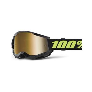 Γυαλιά Motocross 100% STRATA 2 Νέα Ηλιακό μαύρο (χρυσό plexi)