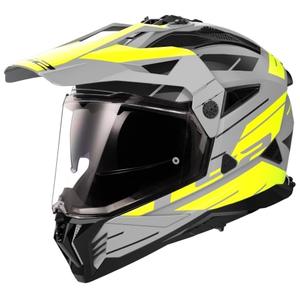 Κράνος μοτοσικλέτας Enduro LS2 MX702 PIONEER II NAMIB γκρι-κίτρινο φλούο