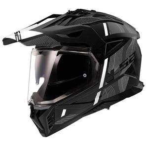 Κράνος μοτοσικλέτας Enduro LS2 MX702 PIONEER II HILL μαύρο και λευκό ματ