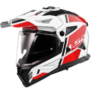 Κράνος μοτοσικλέτας Enduro LS2 MX702 PIONEER II HILL λευκό-κόκκινο