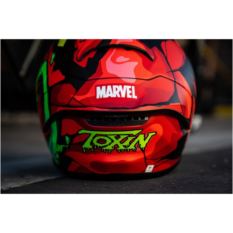 Ολοκληρωμένο κράνος μοτοσικλέτας HJC RPHA 1 Toxin Marvel MC1SF κόκκινο-γκρι-πράσινο προσφορά