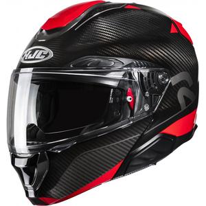 Πτυσσόμενο κράνος μοτοσικλέτας HJC RPHA 91 CARBON Noela MC1 μαύρο-κόκκινο