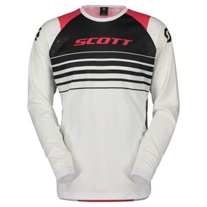 Motocross φανέλα Scott EVO SWAP λευκό και ροζ
