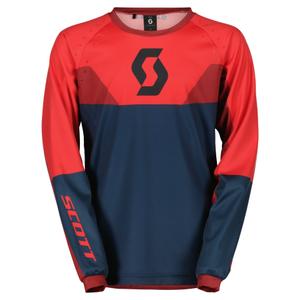 Παιδική φανέλα motocross Scott EVO TRACK μπλε-νέον κόκκινο